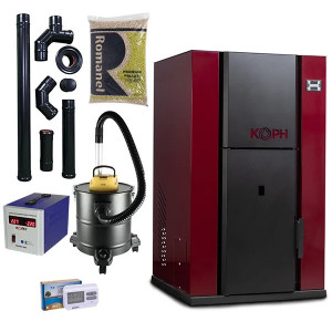 Pachet centrala peleti KOPH PM 35 KW, buncar peleti 80 kg, pompa recirculare si vas expansiune incorporate - Img 5