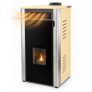 Termoșemineu Peleti Fornello Primo Truva 25 kW Ivory - Img 2