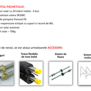 Pachet Panou solar Panosol cu 120 Tuburi Vidate 20 PERSOANE - FARA BOILER cu Automatizare Solara WiFi - Img 2