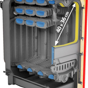 Centrala/Cazan fonta Termax Bio 42 kW, biomasa, Ø 147 mm, volum apa 57 litri, Regulator de tiraj inclus - Img 2