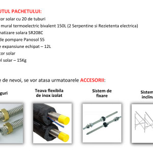 Kit pachet Panou solar Panosol Confort 3 Persoane Bivalent cu Automatizare Solara WiFi (C.203) - Img 2