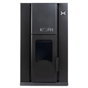 Pachet centrala peleti KOPH PM 35 KW, 230 mp, buncar peleti 80 kg, diametru cos fum ⌀100 mm, pompa recirculare si vas expansiune incorporate, Negru - Img 2