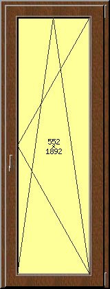 Porta balcone PVC Salamander, 1 anta, COLORE LEGNO STANDARD pellicolato 77 - colori in stock, 900 x 2300