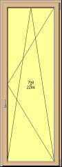 Porta balcone PVC Salamander, 1 anta, COLORE NON STANDARD pellicolato 77 - colori in stock, 900 x 2300 - Img 2