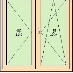 Finestra PVC 2 ante, colore LEGNO NON STANDARD 1300 x 1400 con profili SALAMANDER