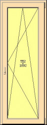Porta balcone PVC Salamander, 1 anta, COLORE LEGNO NON STANDARD, 800 x 2100