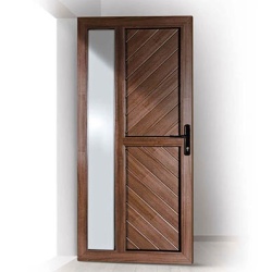 Portoncino entrata PVC Salamander, 1 anta, 900 x 2050, con modello, colore legno NON standard - Img 5