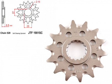 Pinion transmisie fata 520/14T, JTF1901SC