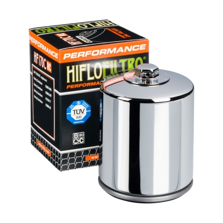 Filtru ulei RACING HF170CRC, cromat, Hiflo Filtro