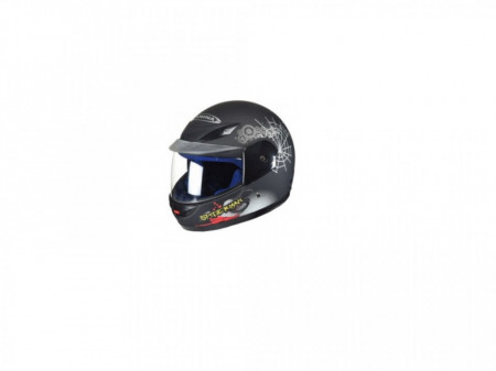 Casca integrala copii, marime 47-48, negru mat-spiderman