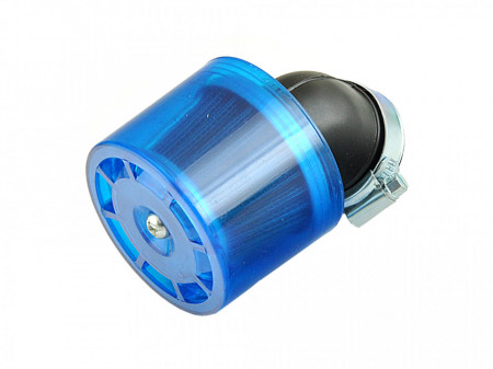 Filtru aer sport cu protectie albastra plastic-Ø35mm/cot 45 grade