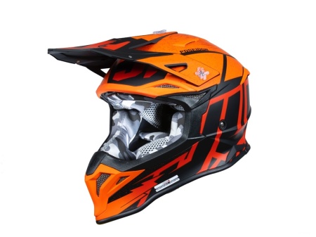 Casca enduro Just1 J39 Poseidon, Negru + Portocaliu, marimea M