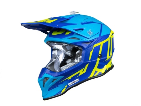 Casca enduro Just1 J39 Poseidon, Albastru + Galben, Marimea S
