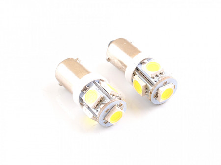 Set bec pozitie T4W (BA9S) cu 5 led-uri SMD, alb
