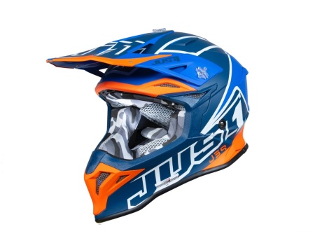 Cască enduro Just1 J39 Thruster, Albastru + Portocaliu, mărimea S