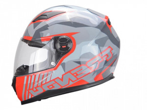 Casca integrala TRENDY 20 T-503, gri-rosu mat, marimea L