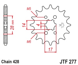 Pinion transmisie fata JT Sprockets JTF277, 13 dinti
