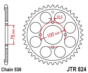 Pinion transmisie spate JT Sprockets JTR824, 46 dinti