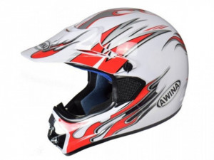 Casca enduro alb-rosu Awina, marimea XL