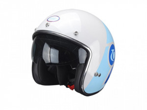 Casca scuter TRENDY 20 T-104 alb-albastru-rosu , marimea L