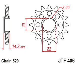 Pinion transmisie fata JT Sprockets JTF406, 16 dinti