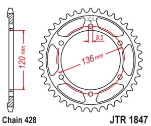 Pinion transmisie spate JT Sprockets JTR1847, 57 dinti