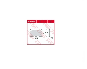 Set placute frana sinterizate Honda CRF 1000 82.8x39.6x7.9 mm , TRW - Img 2
