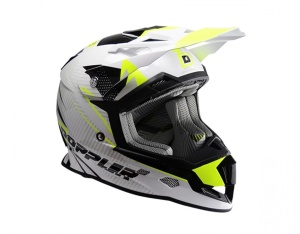 Casca enduro alb-galben-negru Doppler, Marimea L