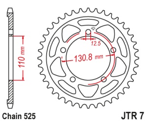 Pinion transmisie spate JT Sprockets JTR7, 44 dinti