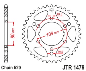 Pinion transmisie spate JT Sprockets JTR1478, 40 dinti