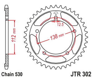 Pinion transmisie spate JT Sprockets JTR302, 44 dinti