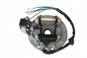 Stator 80-110-125cc (5 fire, 2 bobine, cu platou si senzor scanteie)