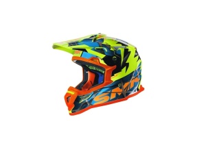 Casca enduro SMK ALLTERRA FULMINE, marimea XL, albastru-portocaliu-galben, SMK0117/24/GL457/XL