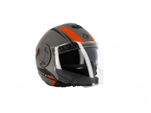 Cască scuter TRENDY T-406, Gri-Roșu Mat, Mărimea M