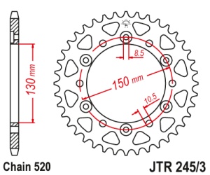 Pinion transmisie spate JT Sprockets JTR245/3, 45 dinti