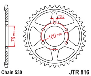 Pinion transmisie spate JT Sprockets JTR816, 47 dinti