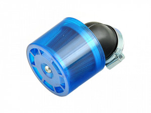 Filtru aer sport cu protectie albastra plastic-Ø38mm/cot 45 grade