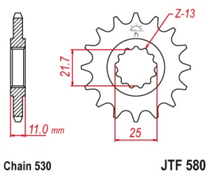 Pinion transmisie fata JT Sprockets JTF580, 16 dinti