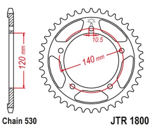 Pinion transmisie spate JT Sprockets JTR1800, 40 dinti