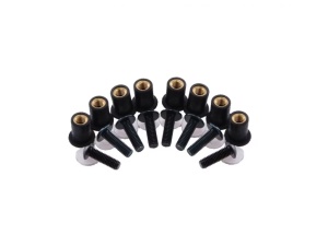Set 8 suruburi prindere parbriz moto, culoare neagra