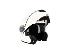 Casca flip-up TRENDY T-706, alb lucios, marimea S