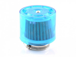 Filtru aer sport Ø32, cu protectie plastic albastra