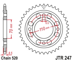 Pinion transmisie spate JT Sprockets JTR247, 36 dinti