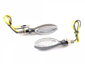 Set lampi semnalizare cu leduri, ovale, carbon, brat scurt