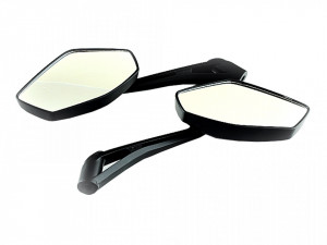 Set oglinzi negre-brat aluminiu, fixare cu surub RRI M8-M10