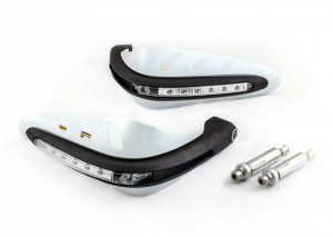 Set protectii maini cu lampa semnalizare incorporata-culoare alb/negru