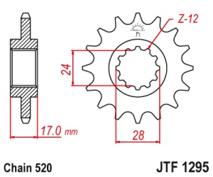 Pinion transmisie fata JT Sprockets JTF1295, 14 dinti