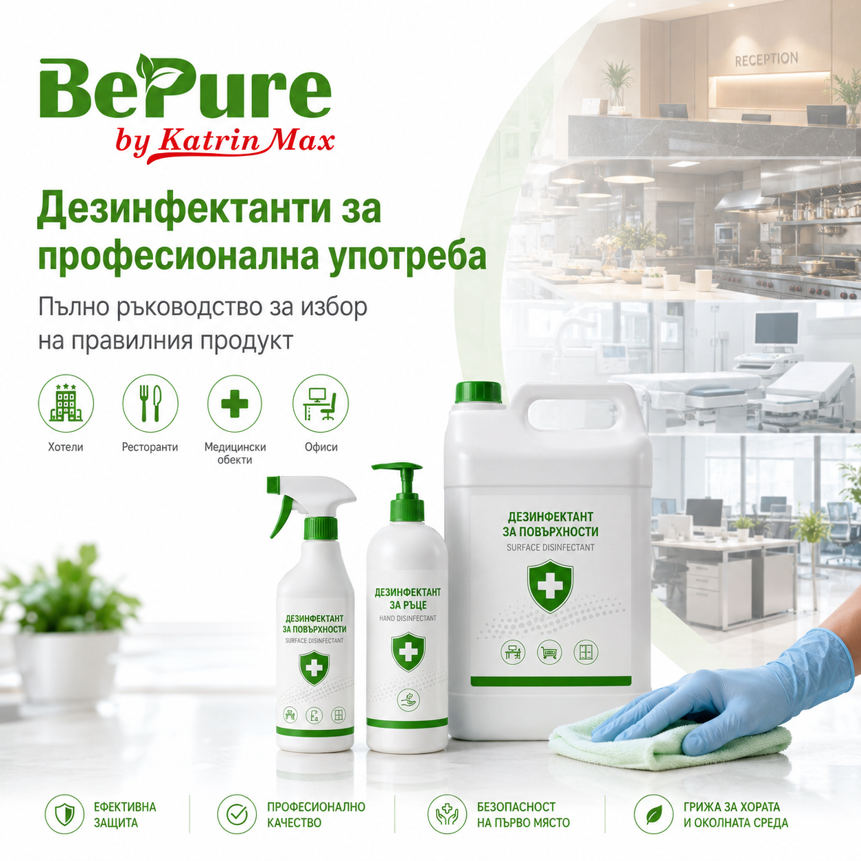 Дезинфектанти за професионална употреба – пълно ръководство за избор на правилния продукт