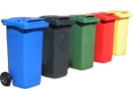 Контейнер за отпадъци 240 литра от полиетилен HDPE с гладка повърхност