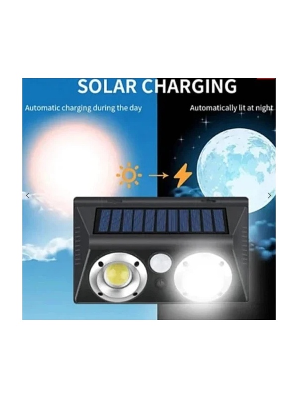 Lampa solara Q TY022 de perete cu LED COB, tip proiector, pentru exterior